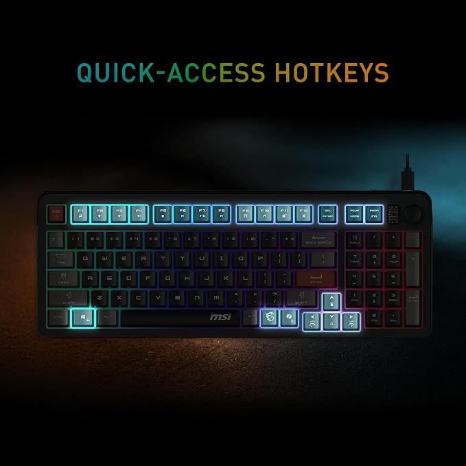 MSI Forge GK110 Combo US – Gaming RGB Keyboard & Mouse Set, 26-Key Anti-Ghosting, 12800 DPI Optical Sensor - Image 3