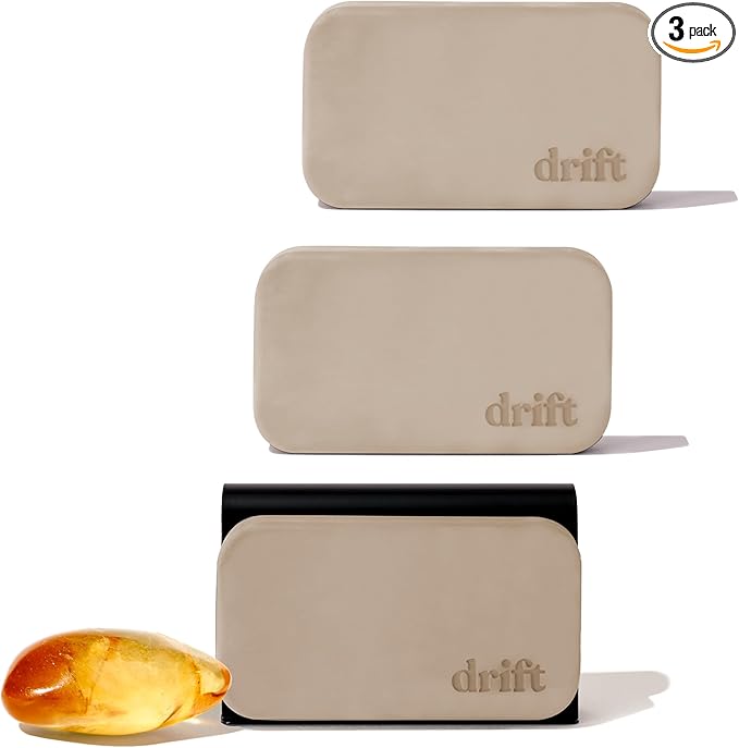 Drift Car Air Freshener - Stone Air Freshener - Car Odor Eliminator - Long Lasting Scent - Auto Accessories - Metal Clip - Essential Oils - Clean Ingredients - Amber 3 Pack Starter Kit - CLIP INCLUDED by driftscents
