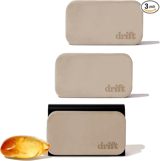 Drift Car Air Freshener - Stone Air Freshener - Car Odor Eliminator - Long Lasting Scent - Auto Accessories - Metal Clip - Essential Oils - Clean Ingredients - Amber 3 Pack Starter Kit - CLIP INCLUDED by driftscents