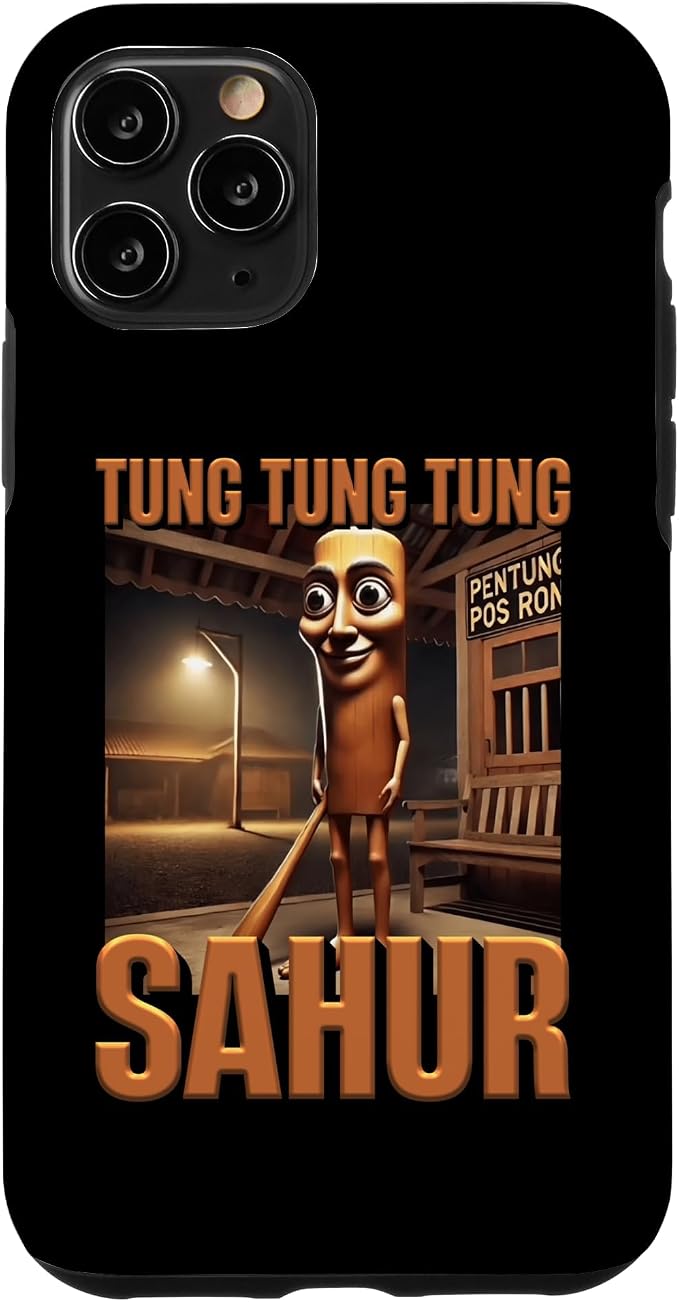 Internet Hilarious Meme AI Character Tung Tung Tung Sahur Case for iPhone 11 Pro by Unknown