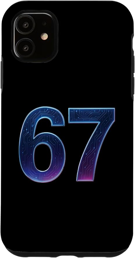 67 Meme Ai Quantum Number 67th Six Seven Tech Digital Future Case for iPhone 11 by Unknown