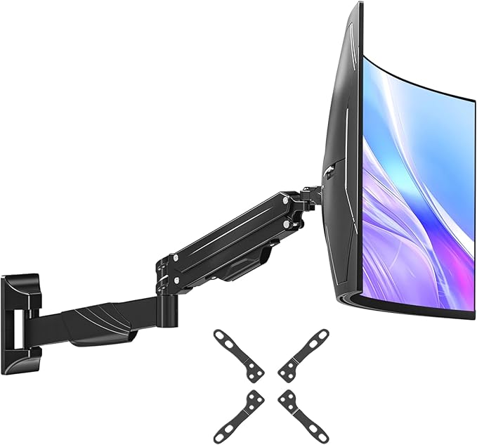 MOUNT PRO Monitor Wall Mount for 17-43" Ultrawide Screens, Single Wall Mount Monitor Arm Holds up to 33.1 lbs, Full Motion Adjustable Wall Bracket with VESA Extension Kit, VESA Mount Max 200x200mm by MOUNTPRO