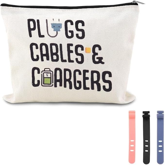 Travel Charger Organizer Bag for Cords and Cables Plug Charging Bag Earphone Storage Pouch Small Electronic Makeup Bags Wire Charge Holder Pouch with Zipper Usb Pouches for Travel Gifts for Men Women by YangQian