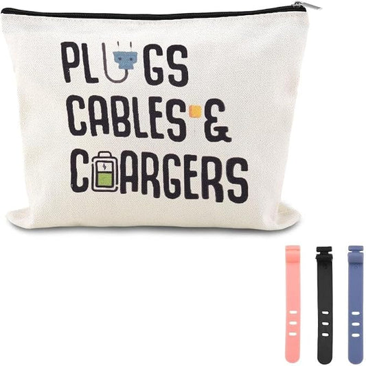 Travel Charger Organizer Bag for Cords and Cables Plug Charging Bag Earphone Storage Pouch Small Electronic Makeup Bags Wire Charge Holder Pouch with Zipper Usb Pouches for Travel Gifts for Men Women by YangQian