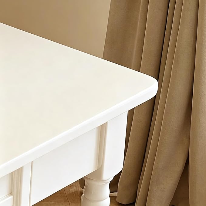 Solid Wooden Desk with Drawers, Small Writing Desk with Drawers for Computer, PC Desk for Work, Study or Gaming, Easy to Assemble (Ivory White, 39in) - Image 5