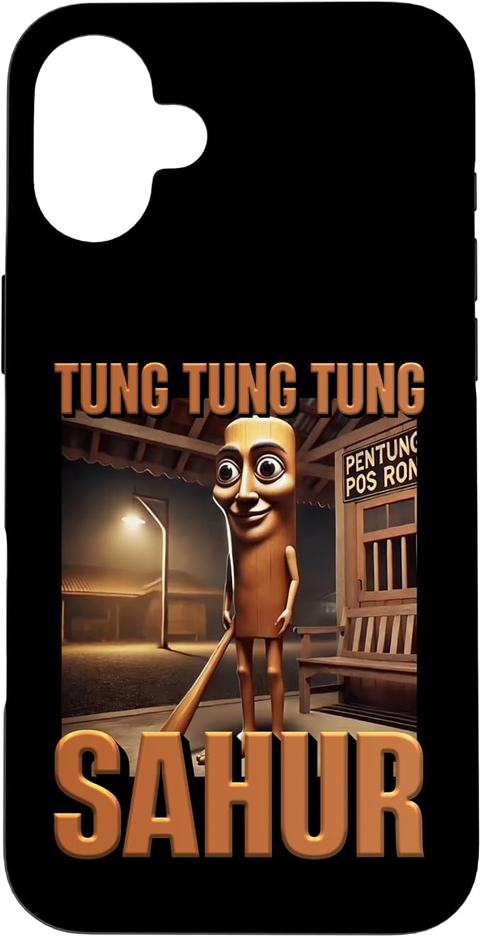 Internet Hilarious Meme AI Character Tung Tung Tung Sahur Case for iPhone 16 Plus by Unknown