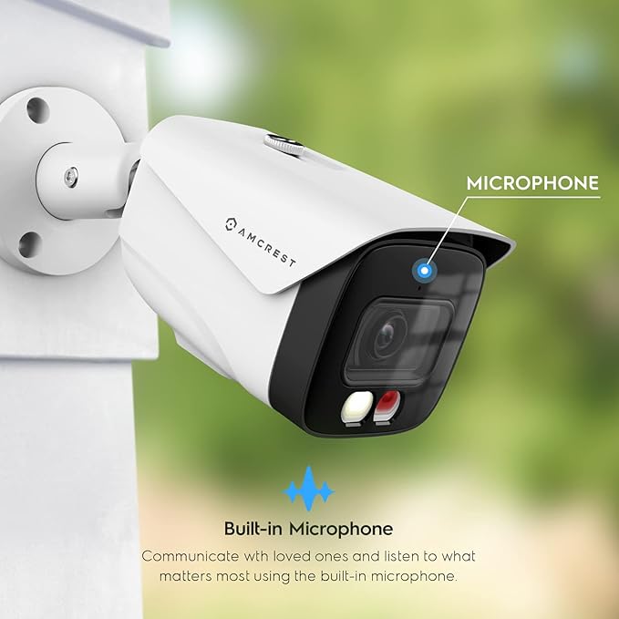 Amcrest UltraHD 4K (8MP) IP PoE AI Camera, FOV 129°, 49ft Color Nightvision, Security Outdoor Bullet Camera, Human & Vehicle Detection, Active Deterrent, 4K @15fps, IP8M-2796EW-AI (White) - Image 6