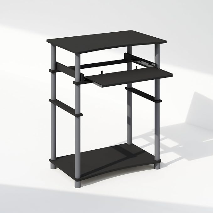 Furinno Home Desk, 23.6" Wide Gaming Desk with Keyboard Tray, Computer Desk, Office Writing Desk for Home Office, Bedroom, Black - Image 4