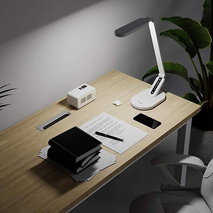 JKSWT Desk Lamp, for Eye Care, Dimmable Table Lamp with 5 Colour Modes, 72 LEDs with USB Charging Port, Touch Control and Memory Function, Office Lamp - Image 9