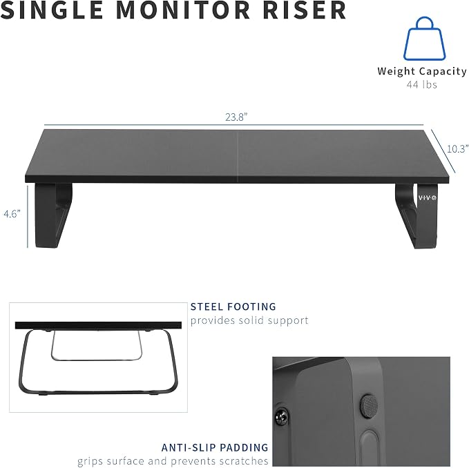 VIVO Monitor and Laptop Stand, 24 inch Desktop Riser, Black, STAND-V000D - Image 3