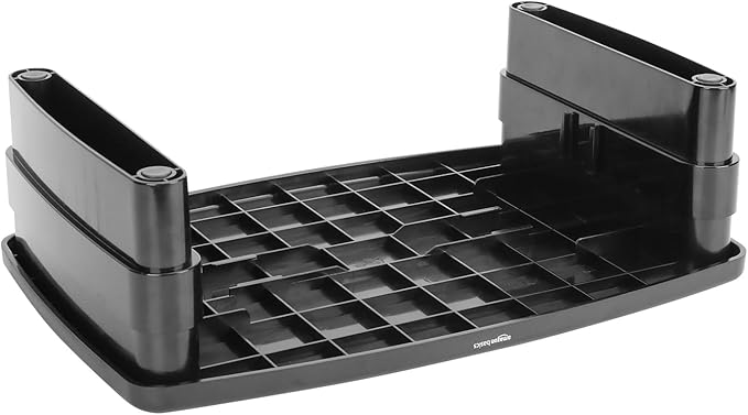 Amazon Basics Height Adjustable Monitor Stand Riser with Storage Organizer, 3-Level Stackable Design, Durable ABS Plastic, Supports up to 22lbs, for Monitors & Laptops, Black - Image 6