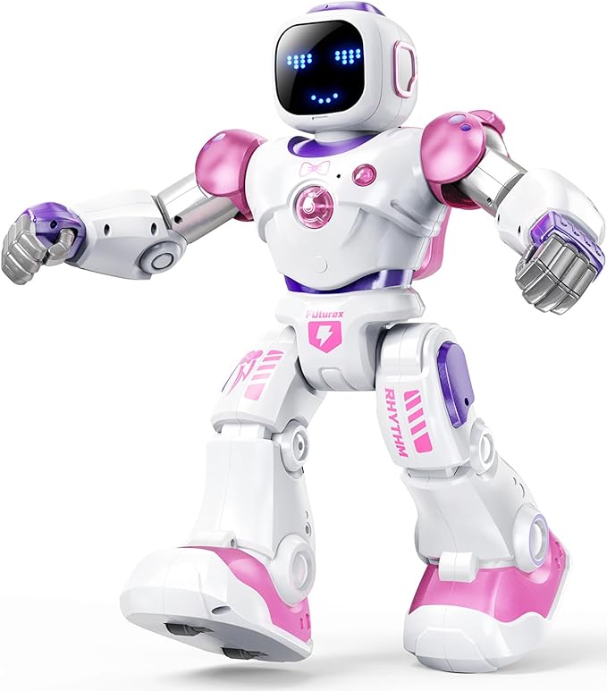 Ruko 1088 Interactive Robot Toy, Gifts for Boys & Girls Ages 4-9, Pink | Large Programmable Robot, Music & Dance, Rechargeable, Remote Control & App Control & Voice Command, Gifts for Boys & Girls by Ruko