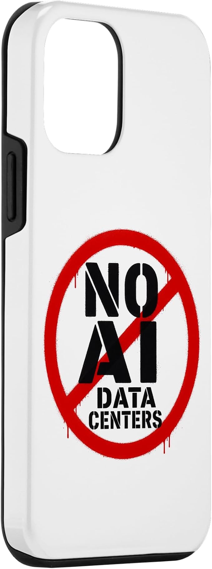 No AI Data Centers – Simple Minimal Spray Paint Style Text Case for iPhone 12 mini - Image 3