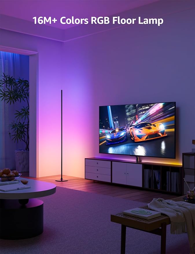 Lepro OE1 AI Corner Floor Lamp, Smart RGBICW LED Corner Lamp with Music Sync, Alexa Enabled, Personalized AI Lighting Designer, Modern Standing Lamp for Living Room/Bedroom,1000LM,2.4G WiFi, No Remote - Image 8