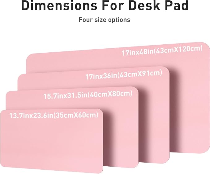 Aothia Leather Desk Pad Protector, Office Desk Mat, Large Mouse Pad, Non-Slip PU Leather Desk Blotter, Laptop Desk Pad, Waterproof Desk Writing Pad for Office and Home (48"x17", Fairy Pink) - Image 6