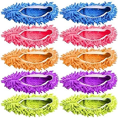 Tamicy Mop Slippers Shoes 5 Pairs (10 Pieces) - Microfiber Cleaning House by Tamicy