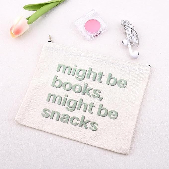 Book Lovers Gift Bag for Women Bookish Canvas Makeup Bag Reading Zipper Pouch Author Writer Reader Accessories Bookworm Book Club Birthday Gift Student Graduation Gifts from Teachers Librarian Pouch - Image 7