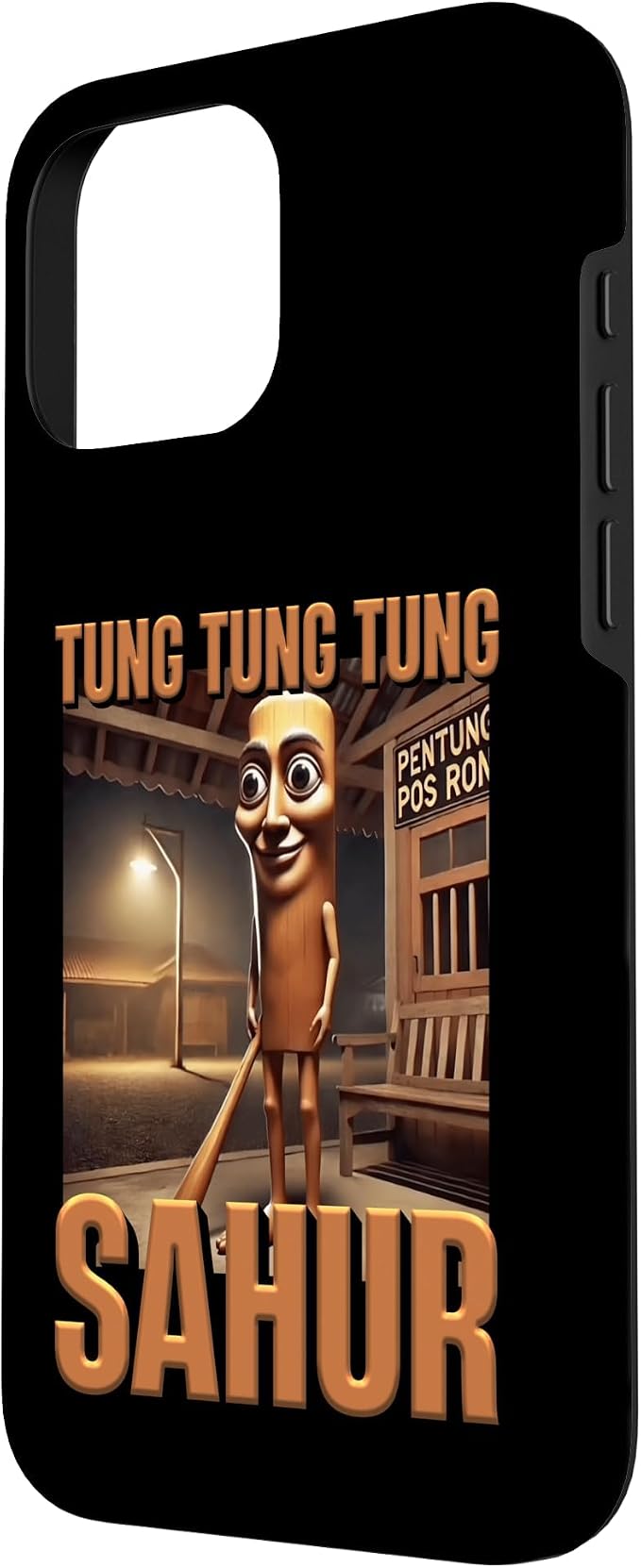 Internet Hilarious Meme AI Character Tung Tung Tung Sahur Case for iPhone 16 Pro Max - Image 2