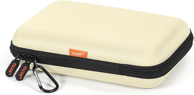 Clean-Beige Hard Shell Case for Electronic Accessories Organizer - Large Hard Carrying Case for Power Bank, External Hard Drive, Cell Phone, Charger, Cable - Portable Protection Travel Pouch Bag by GLCON