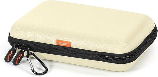 Clean-Beige Hard Shell Case for Electronic Accessories Organizer - Large Hard Carrying Case for Power Bank, External Hard Drive, Cell Phone, Charger, Cable - Portable Protection Travel Pouch Bag by GLCON
