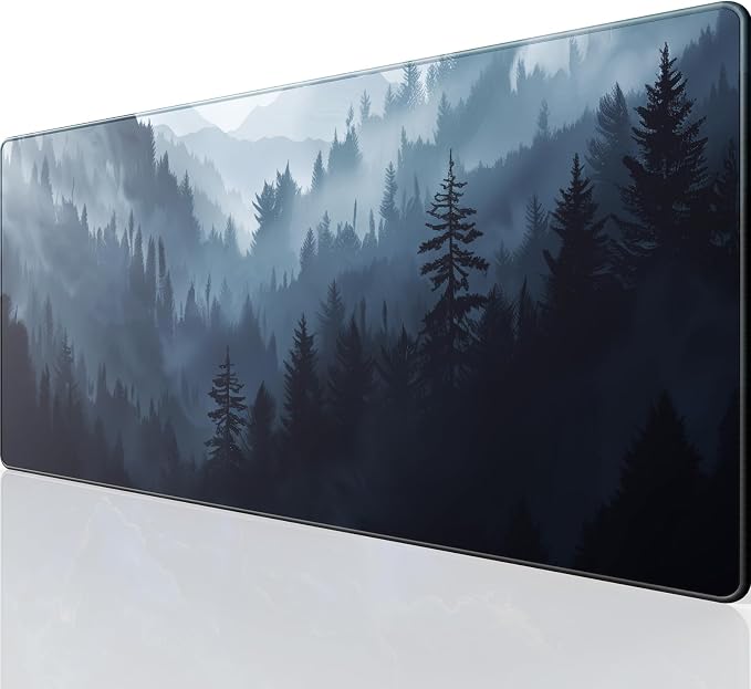 KTRIO Large Gaming Mouse Pad, Desk Mat, 31.5 x 11.8 in, Cloud Forest, XL | Smooth Micro-Weave Surface, Artistic Pattern Design, Non-Slip Rubber Base, Durable Stitched Edges, Office & Home Use by KTRIO
