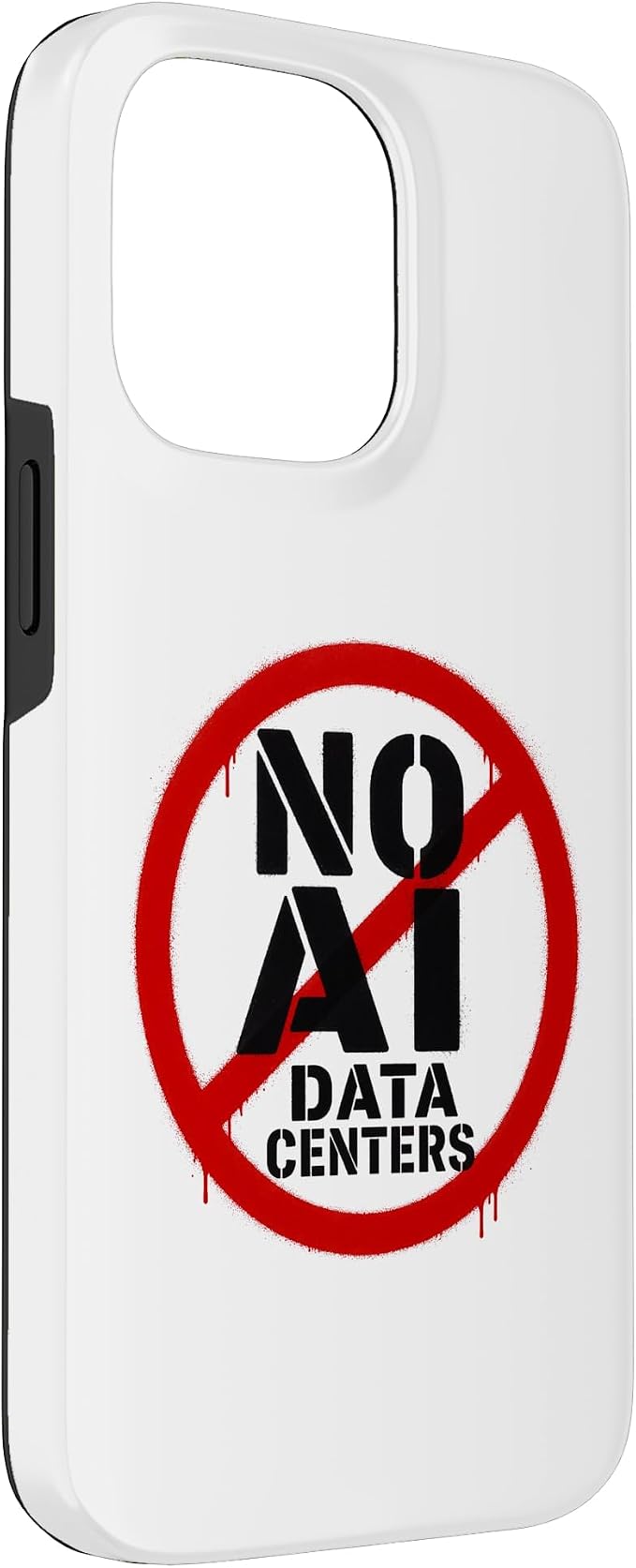 No AI Data Centers – Simple Minimal Spray Paint Style Text Case for iPhone 14 Pro Max - Image 3