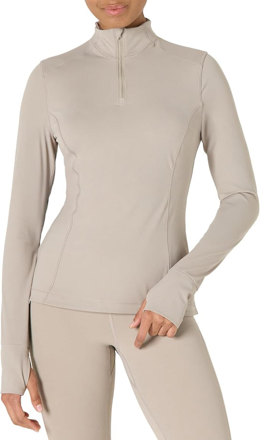 Amazon Essentials Women's Active FormFlex Buttery Soft Slim Fit Quarter Zip Long Sleeve Pullover Jacket by AmazonEssentials