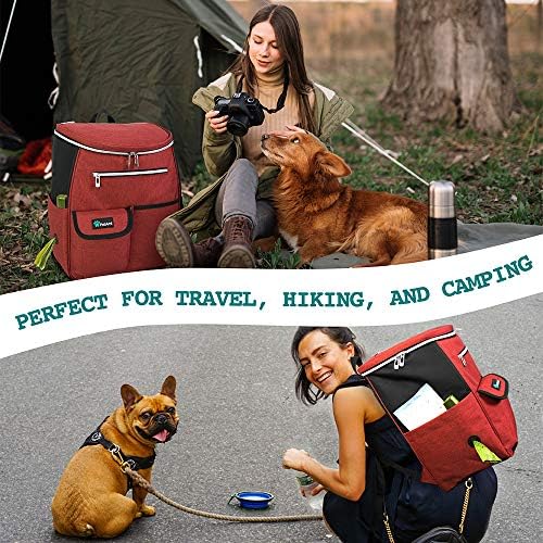 PetAmi Dog Travel Backpack 27L Airline Approved Pet Supplies Bag, Red - Image 6