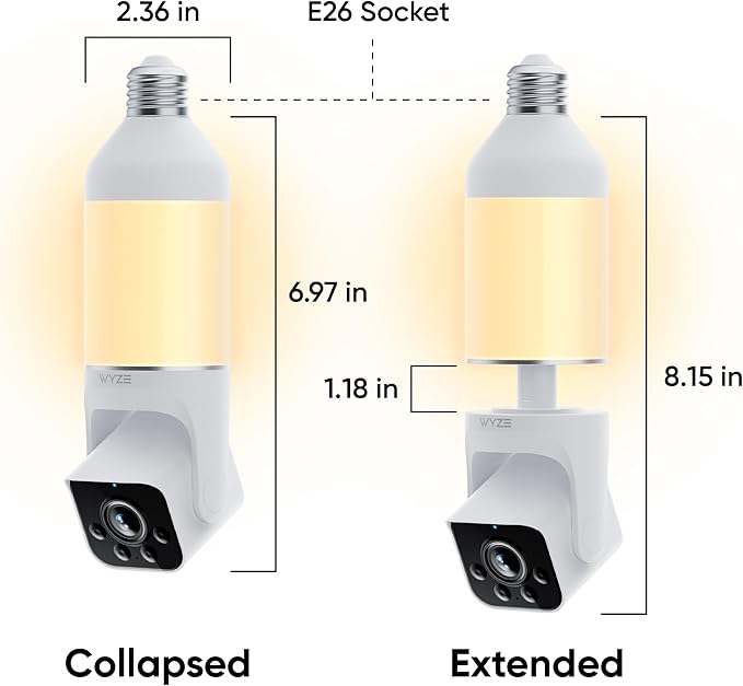 WYZE Bulb Cam - 2K HD Smart Light Bulb Security Camera with Color Night Vision, 800-Lumen Dimmable LED, 160° Wide View, Motion Detection & Siren, E26 Socket, Alexa/Google/IFTTT - Image 2