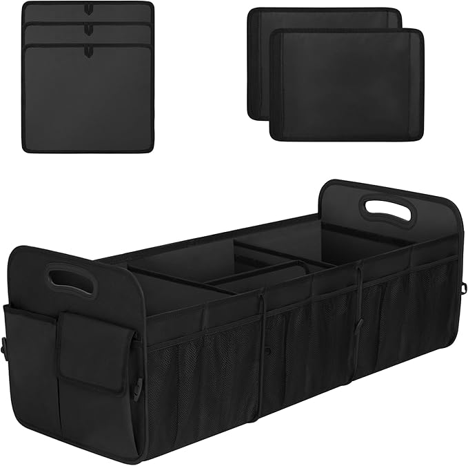 Femuar Large Capacity Trunk Organizer, Waterproof Car Accessory, Non-Slip, Foldable, Suitable for All Vehicles, Black by GuangzhouTailinTechnologyCo