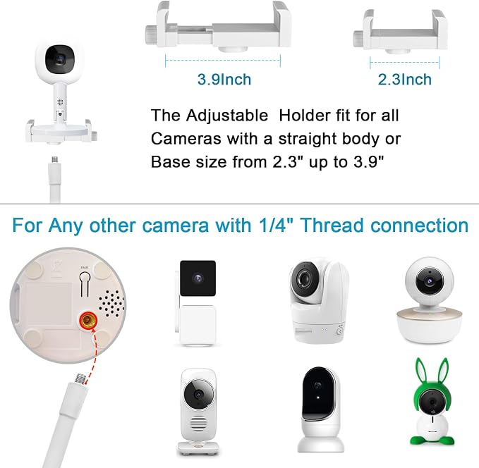 AISVAN Adjustable Height Baby Monitor Floor Stand Holder for Hellobaby HB6560/HB6550 HB65/HB66/HB248 Baby Monitor and Also Compatible with The Nanit Pro Smart Monitor & Flex Stand - Image 4