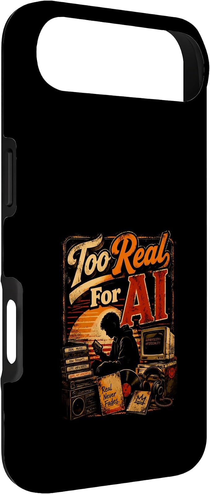 Too Real for AI - Authentic Music Lovers Case for iPhone Air - Image 2