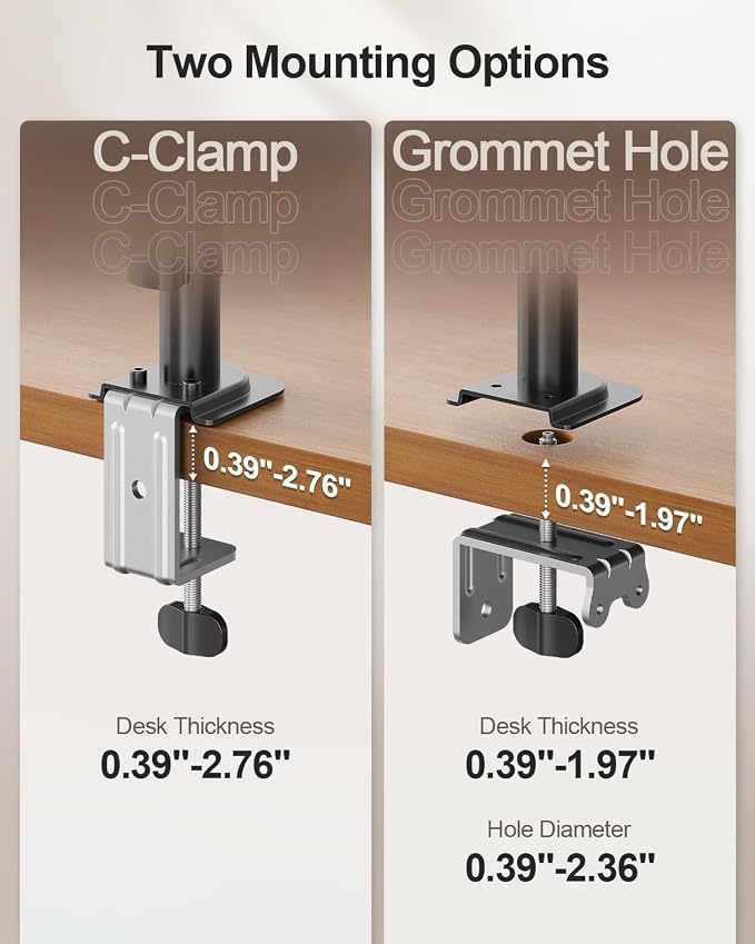 MOUNT PRO Dual Monitor Mount Fits 13-32 Inch/17.6lbs LCD Screen, Computer Monitor Desk Mount, Articulating Monitor Arm, Height Adjustable Display Stand for 2 Monitors, VESA Mount 75x75/100x100mm - Image 8