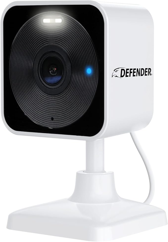 Defender GO 2K AI Powered WiFi Indoor/Outdoor Home, Business, Pet, Baby Security Camera, AI Detection, Dual Band, Spotlight/Siren, Color Night Vision, 2-Way Talk, Works with ClearVu App by Defender