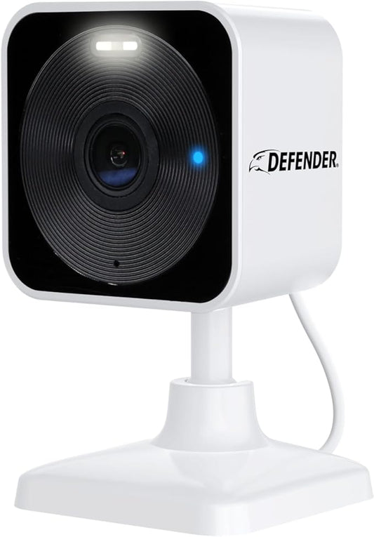 Defender GO 2K AI Powered WiFi Indoor/Outdoor Home, Business, Pet, Baby Security Camera, AI Detection, Dual Band, Spotlight/Siren, Color Night Vision, 2-Way Talk, Works with ClearVu App by Defender