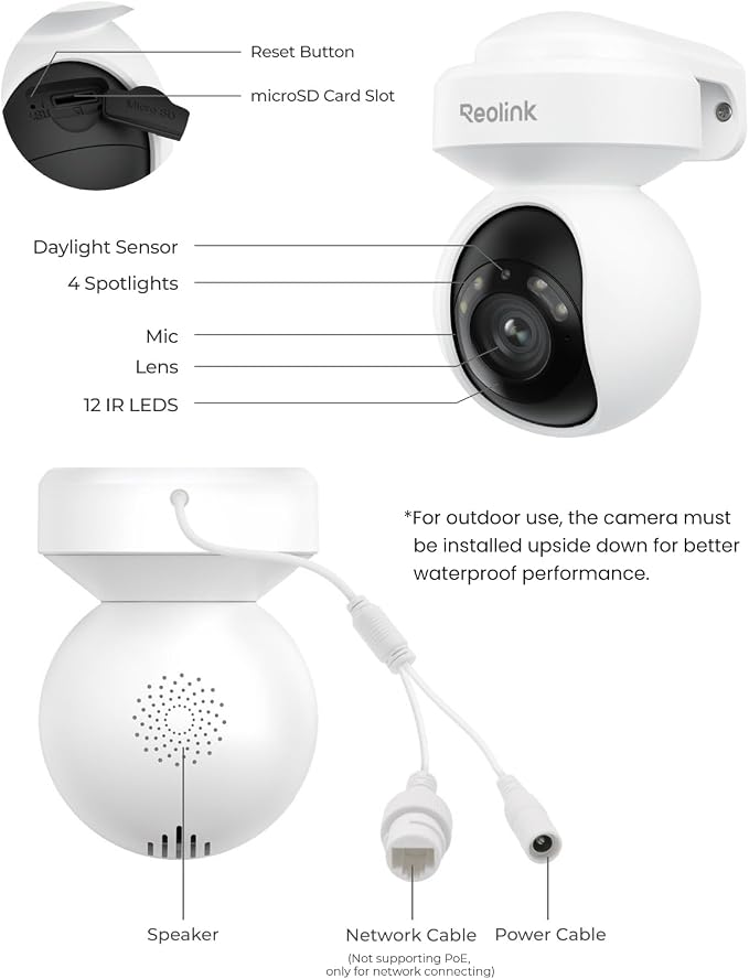 REOLINK E1 Outdoor Pro 4K PTZ Outdoor Security Camera WiFi Plug-in Power | No Subscription Local Storage, Dual-Band Wi-Fi 6, 3X Optical Zoom, Auto Tracking, Smart AI Detection, Color Night Vision - Image 8