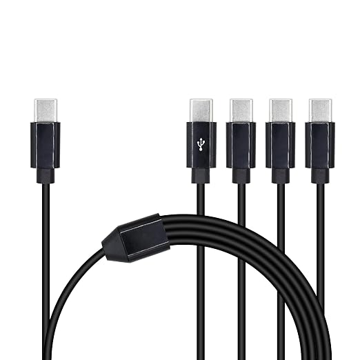 4 in 1 USB Type C Splitter Cable,USB C Male to 4 USB C Male Data Snyc and Charging Cord,USB C Multi Charging Cable for Cell Phones,Tablets and More(1.6FT/0.5M) by Xilaghy