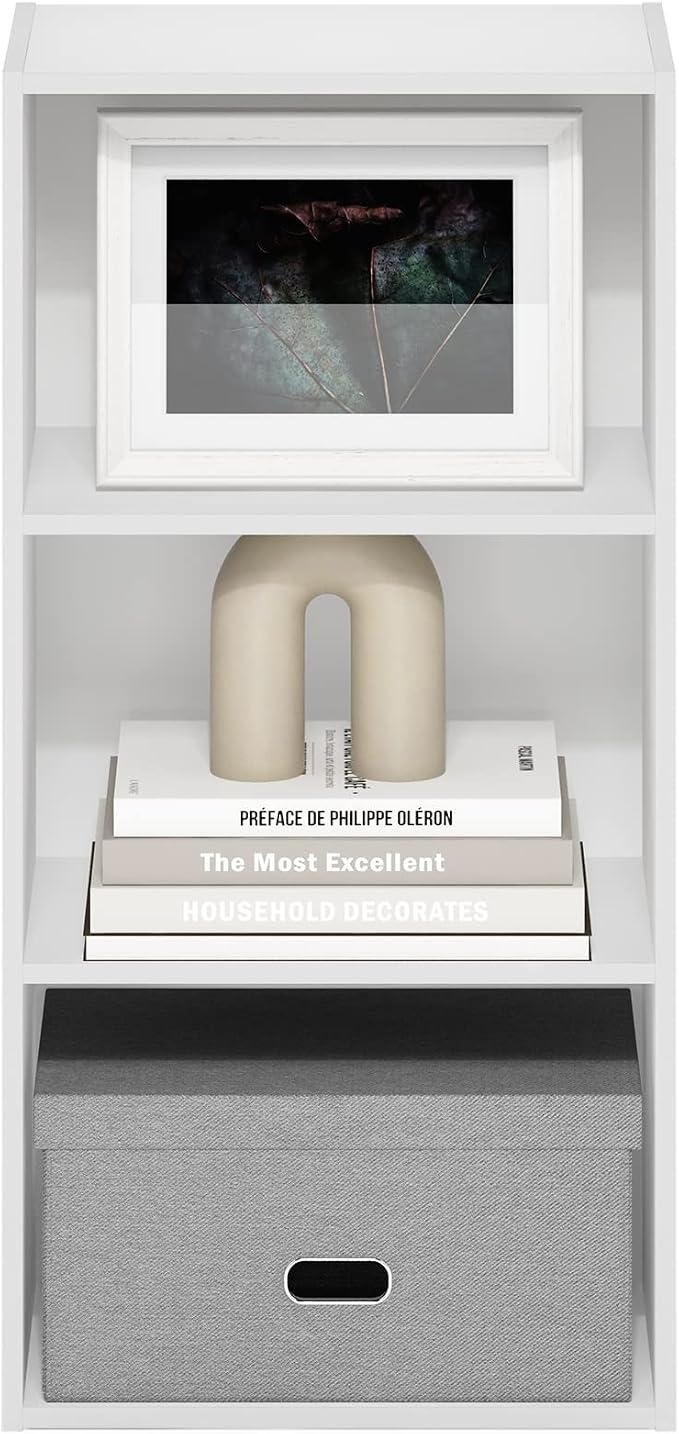 Furinno Luder 3-Tier Open Shelf Bookcase, White - Image 5