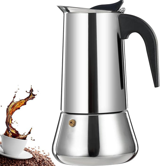 12 Cup Stovetop Espresso Maker Stainless Steel Moka Pot Stove Top Percolator Italian Coffee Makers Capable Mocha Greca Machine Cafe Classic Induction Cookers for Home and Camping 600ml 20oz by Theperfectcombinationofcoffeehomeandhealthylivingmakingeverydayadayofrituals