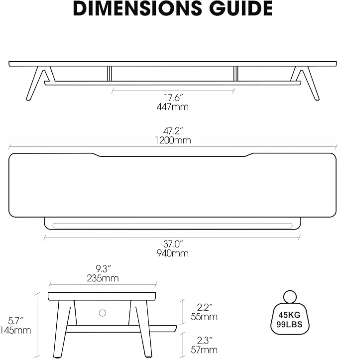 Fenge Dual Monitor Stand, Monitor Stands Riser for 2 monitors, 47.2 Inch Wood Desk Shelf with Storage Organizer and Cable Management for Office Desk Accessories - Image 3