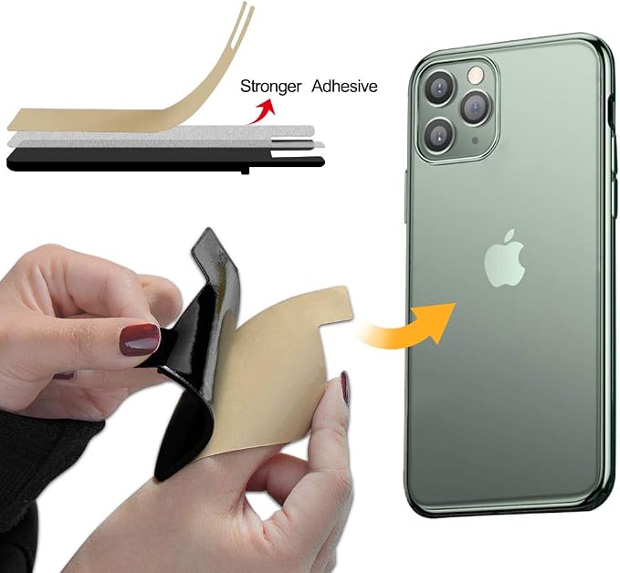 SHANSHUI Phone Wallet, 3 Pack Credit Card Holder for Black of Phone Wallet Stick On 2 Slots Pocket for Almost Smartphones - Image 3
