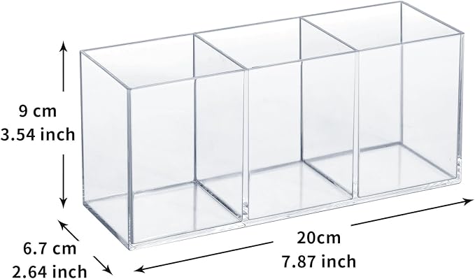 elysolpluv Clear Acrylic Silverware & Pen Organizer Caddy, Transparent Plastic Silverware Holder, Perfect for Office, Bedroom, and Bathroom Storage - Image 2