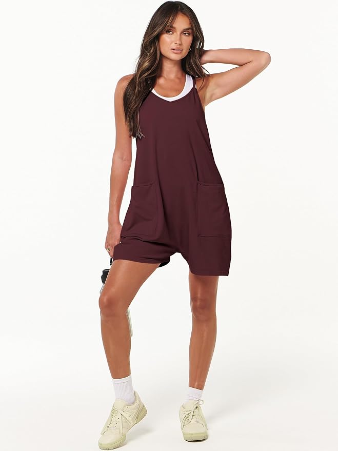 ANRABESS Womens Rompers Summer Casual Loose Sleeveless Overalls Spaghetti Strap Shorts Jumpsuit 2026 Beach Vacation Clothes - Image 3