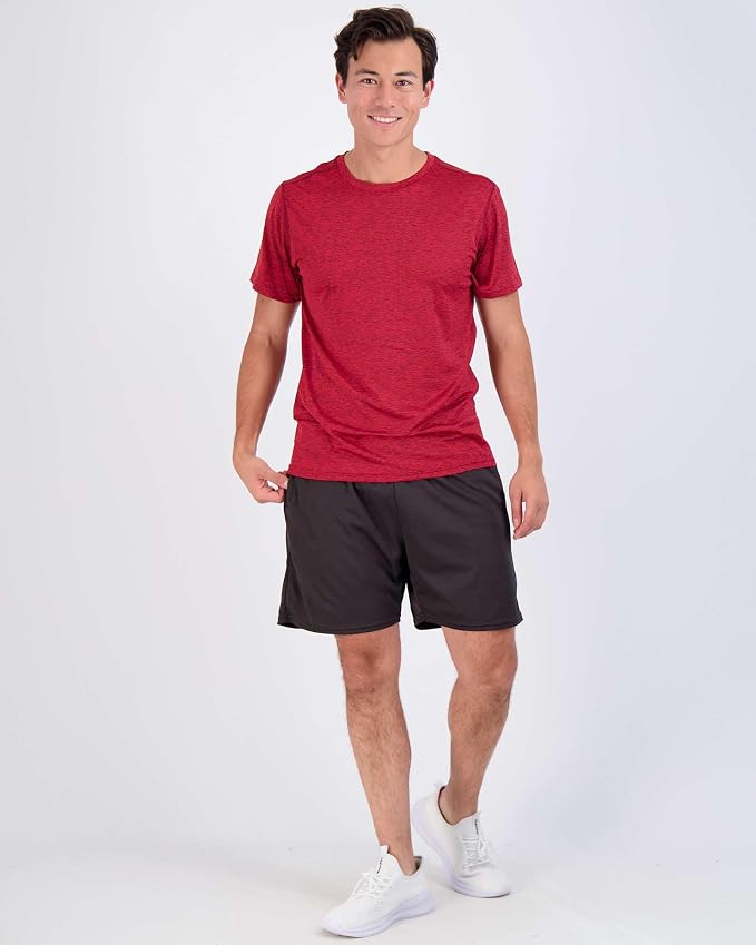 5 Pack Men's Dry Fit Short Sleeve T-Shirt Gym Workout Athletic Running Tee | Cooling, Moisture-Wicking, Crew Neck, Quick-Dry, Breathable, Active, Exercise, Fitness, Basketball, Cycling, Hiking, Tennis - Image 8