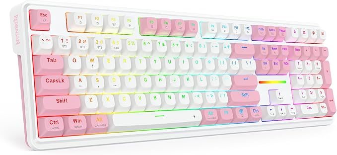 Redragon K745 PRO Wireless 108-Key Gasket RGB Gaming Keyboard, 4 Hotkeys | Extra Shortcut Keys, 0-Delay Tri-Mode, Cushioned Noise Dampening for Creamy Thocky Sound, Unfaded PBT Keycaps, PRO Software - Image 2