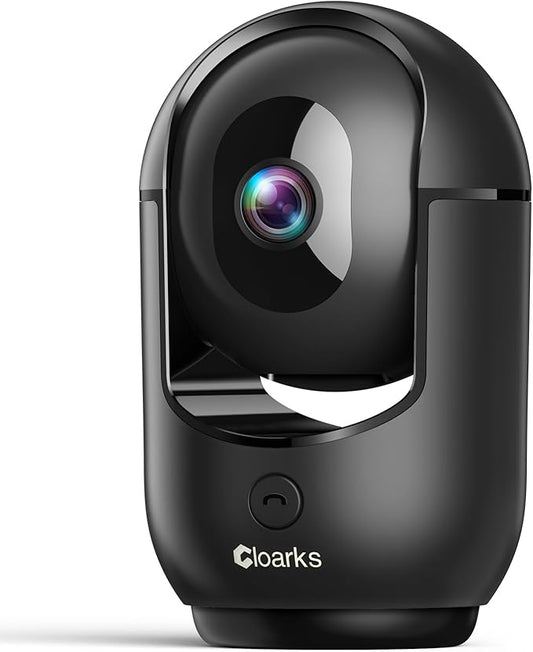Cloarks 2K Pan/Tilt Security Camera, WiFi Indoor Cameras for Home Security with AI Motion Detection, Pet/Dog/Baby Camera with Phone App, 2-Way Audio, 24/7, Siren, TF/Cloud Storage，Black by Cloarks