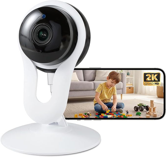 Smart Indoor Pet Camera with Phone App, 2K Home Camera for Dogs, Cats & Family, Motion & Sound Alerts, Night Vision, 2-Way Audio, Alexa Compatible by WOOMO