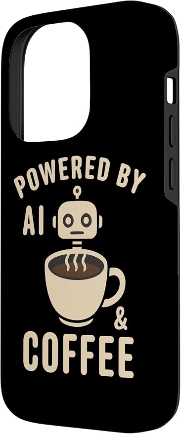 Powered by AI and Coffee Robot Case for iPhone 14 Pro - Image 2