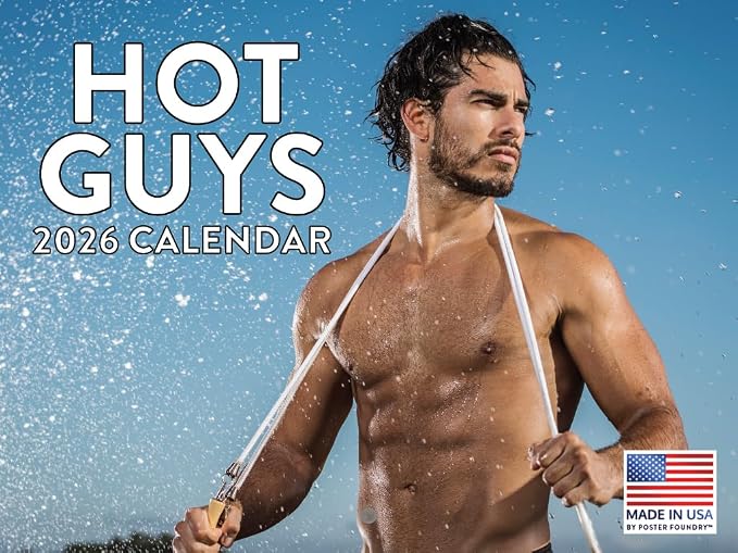 Hot Guy Calendar 2026 Wall Monthly Sexy Men Models Handsome Dream Dudes Calender 12 Month | American Made In The USA by PosterFoundry