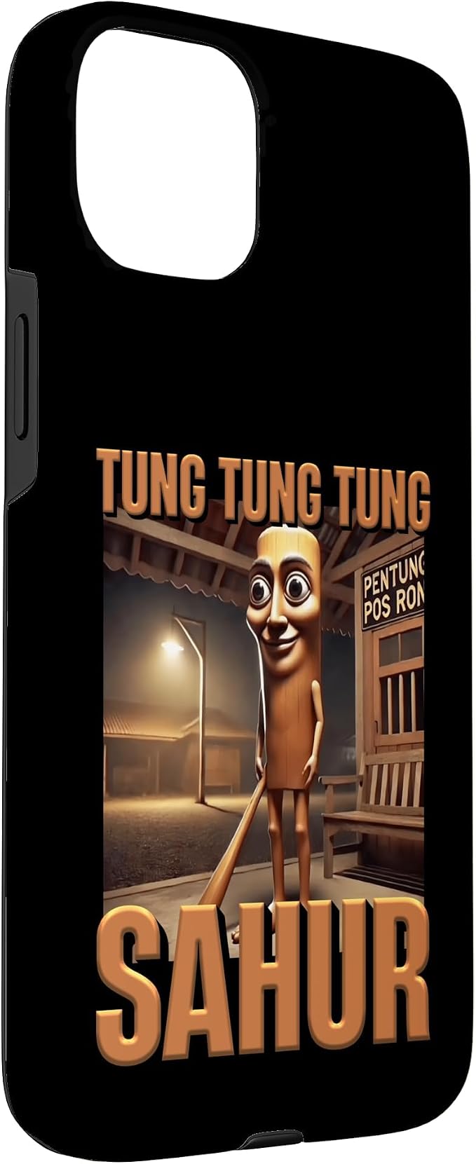 Internet Hilarious Meme AI Character Tung Tung Tung Sahur Case for iPhone 15 Plus - Image 3